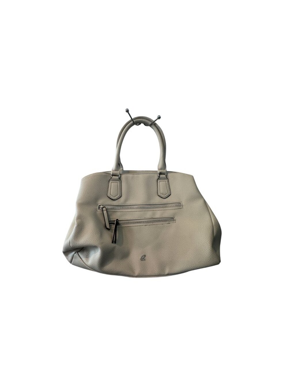 Kate & Alex Milano Beige Large Satchel Tote Handbag Multi Pocket